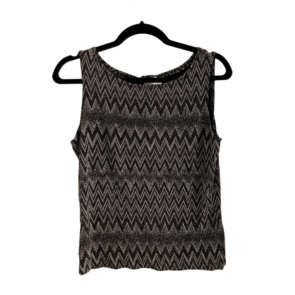 Vintage Fashion Bug Stretchy Metallic Tank Top - Size L